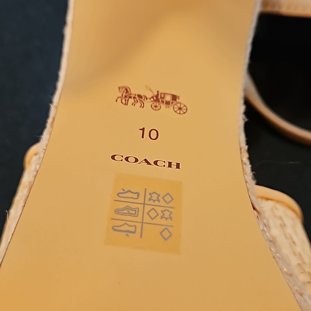 πCOACHπ Talina Platform Raffia Espadrille Sandal ~ Neutral 10 New without Box - Picture 16 of 16